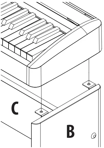 Mounting the digital piano onto the stand