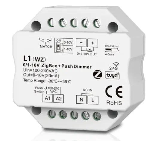 SuperLightingLED L1 0 0r 1 10V ZigBee RF Push Dimmer product