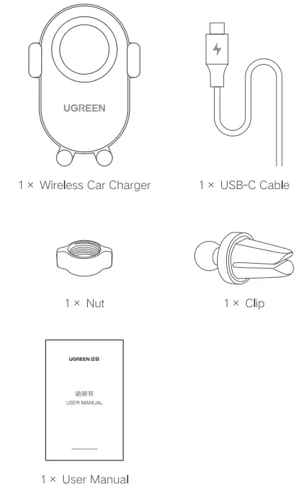 UGREEN CD256 Wireless Car Charger - 8