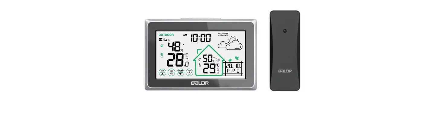 Baldr B0340wst2h2r-v7 Touch Screen Wireless Weather Station With Remote Sensor User Manual