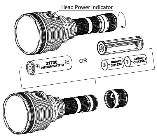 NITECORE P30i i Generation 21700 High Output Searchlight - Head power Indicator