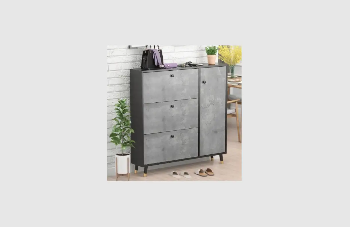 Fufu Gaga Tcht-kf210118-01 Gray Wood Shoe Storage Cabinet With 3 Drawers Installation Guide