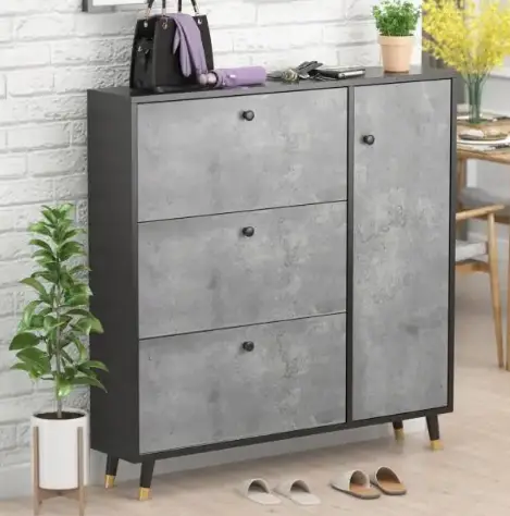 FUFU-GAGA-TCHT-KF210118-01-Gray-Wood-Shoe-Storage-Cabinet-With-3-Drawers -product