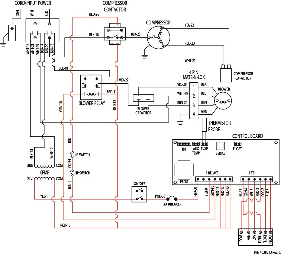 Quest 506 Commercial Dehumidifier - WIRING DIAGRAM