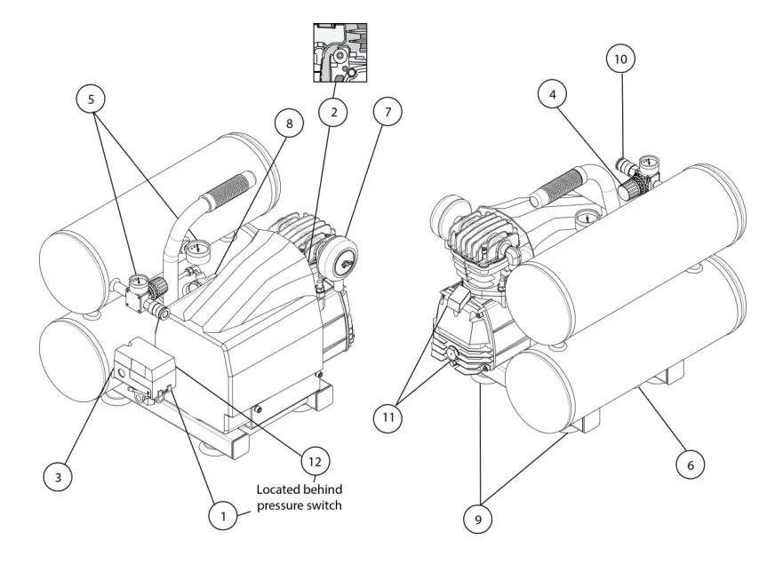 ROLAIR VT20ST Portable Air Compressor FIG 1