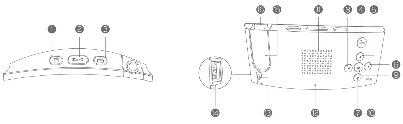 Clocks Projection Alarm Clock -Diagram