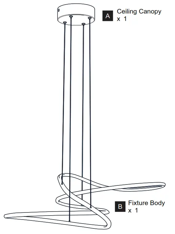 QUOIZEL PCOVD2827MBK LED Pendant Ceiling Light - PACKAGE CONTENTS