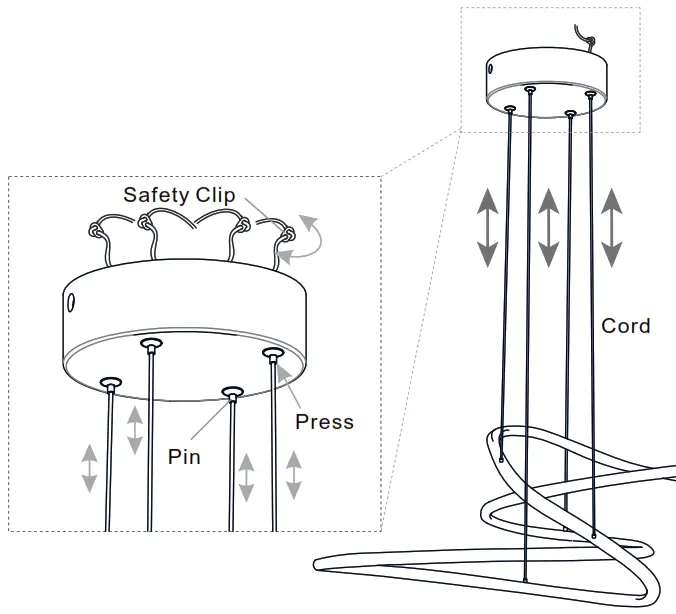 QUOIZEL PCOVD2827MBK LED Pendant Ceiling Light - length