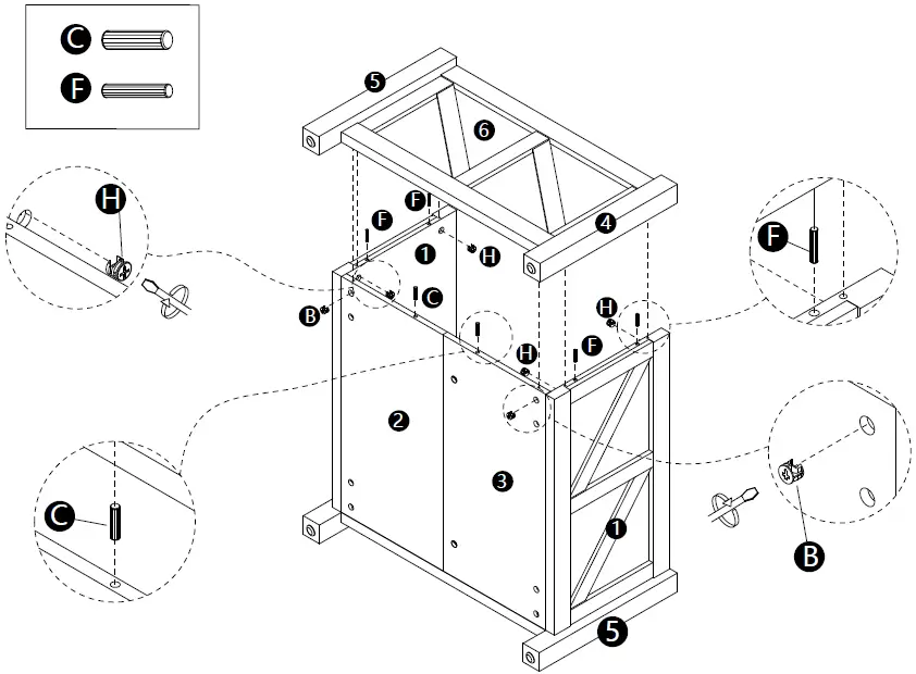 Wampat W02D2081L Modern Farmhouse Coffee Table, Square Wood Center Table with Storage-20