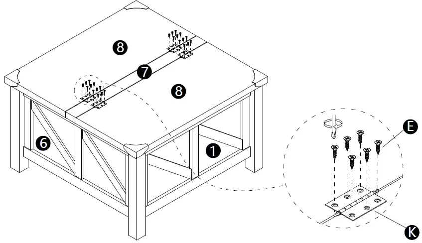 Wampat W02D2081L Modern Farmhouse Coffee Table, Square Wood Center Table with Storage-24