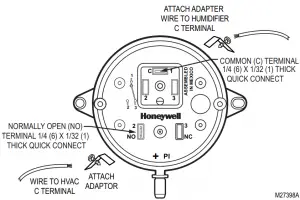 Close-up of pressure switch wiring