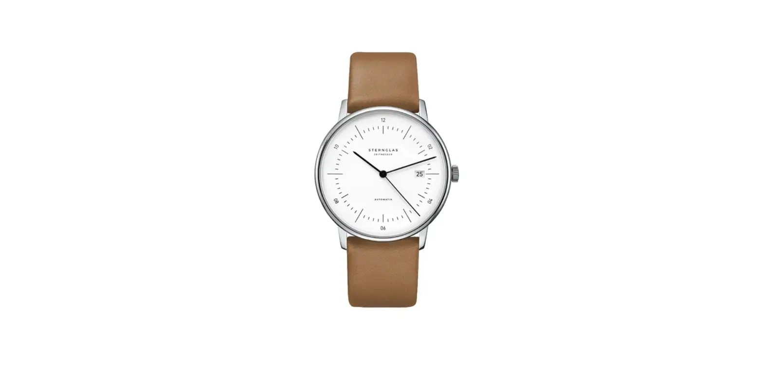 Sternglas Naos Automatik White Dial Tan Strap Watch Instructions
