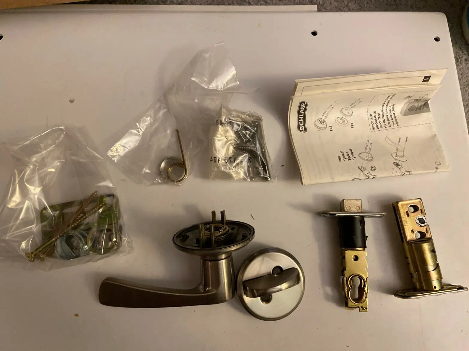 Schlage Smart Lock Door Kit F60/f60f/f62/f93 Installation Manual