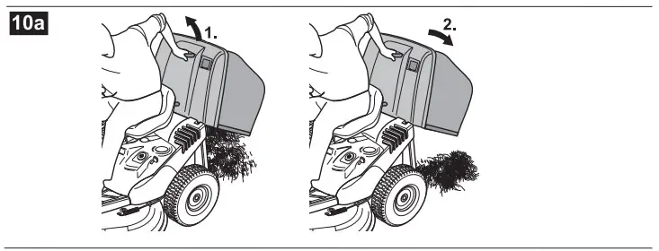 Emptying the grass catcher