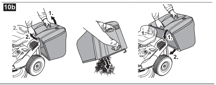 Emptying the grass catcher