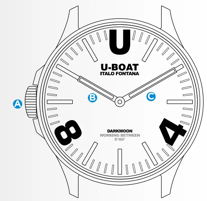 U BOAT DARKMOON Mens Watch - WATCH INSTRUCTIONS