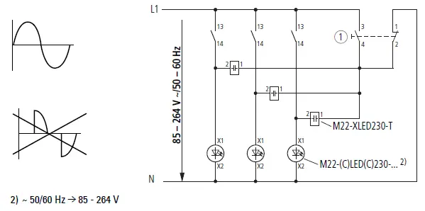 EATON M22-XLED60 Pushbutton Test Element-5