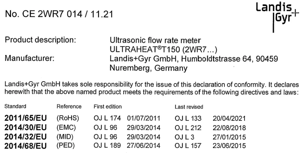 Landis Gyr ULTRAHEAT T150 Ultrasonic Flow Meter-fig10