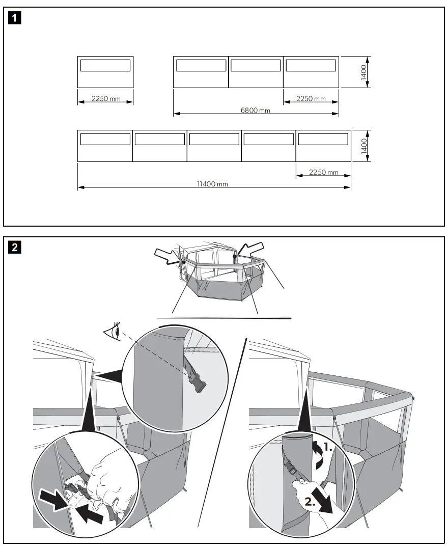 DOMETIC AIR Break Pro 1 3 5 Inflatable Windbreak - Figure 1