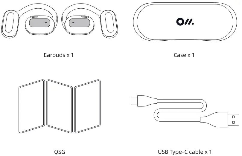 Oladance OLA02 Open Ear Headphones Bluetooth 5 2 Wireless Earbuds - In the box