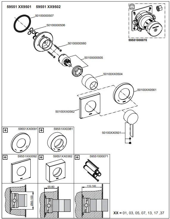 KEUCO-59551-019501-Chrome-Plated-Single-Lever-Mixer-with-Handles-FIG-6