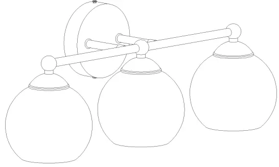 ZEVNI A04589 Macfie 22 Inch Wide Mercury Glass Gold Vanity Light 1