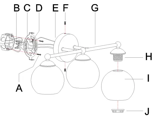 ZEVNI A04589 Macfie 22 Inch Wide Mercury Glass Gold Vanity Light 3