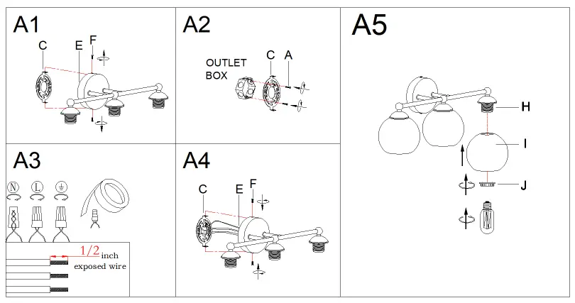 ZEVNI A04589 Macfie 22 Inch Wide Mercury Glass Gold Vanity Light 4