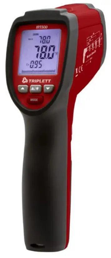 TRIPLETT IRT500 20 1 IR Thermometer with High Temp Circular Laser and Alarms