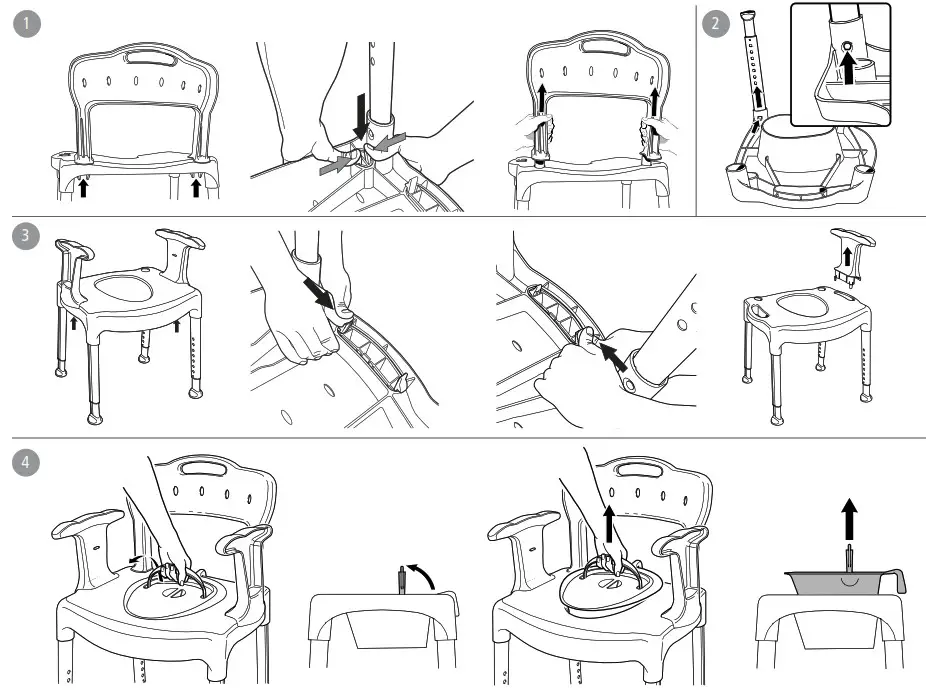 etac 78323P 4 Purpose Commode Chair - overview 3