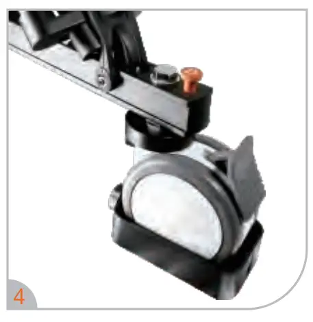 Double-wheel 125mm casters with adjustable cable guards