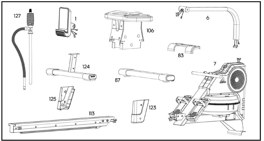 adidas R-21 Water Rower Machine 1