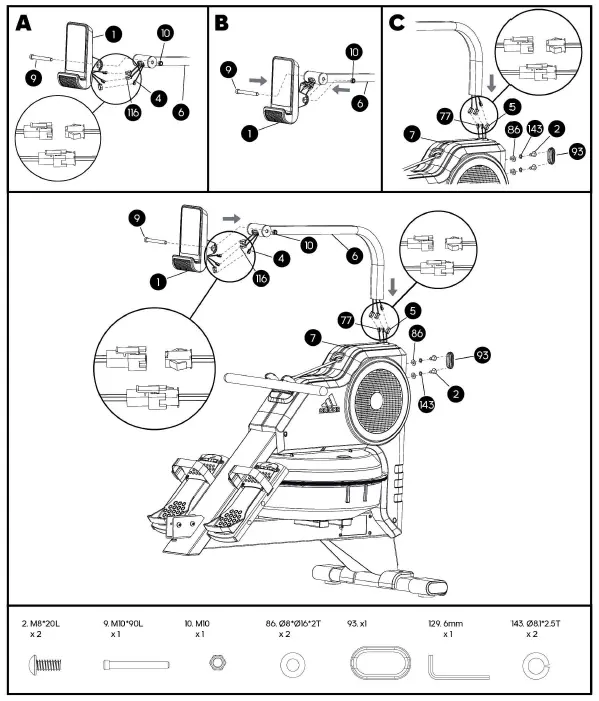 adidas R-21 Water Rower Machine 5