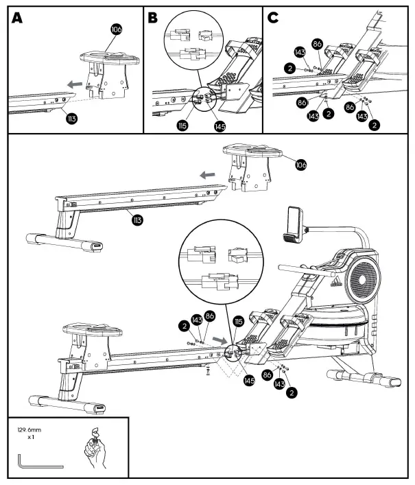 adidas R-21 Water Rower Machine 6