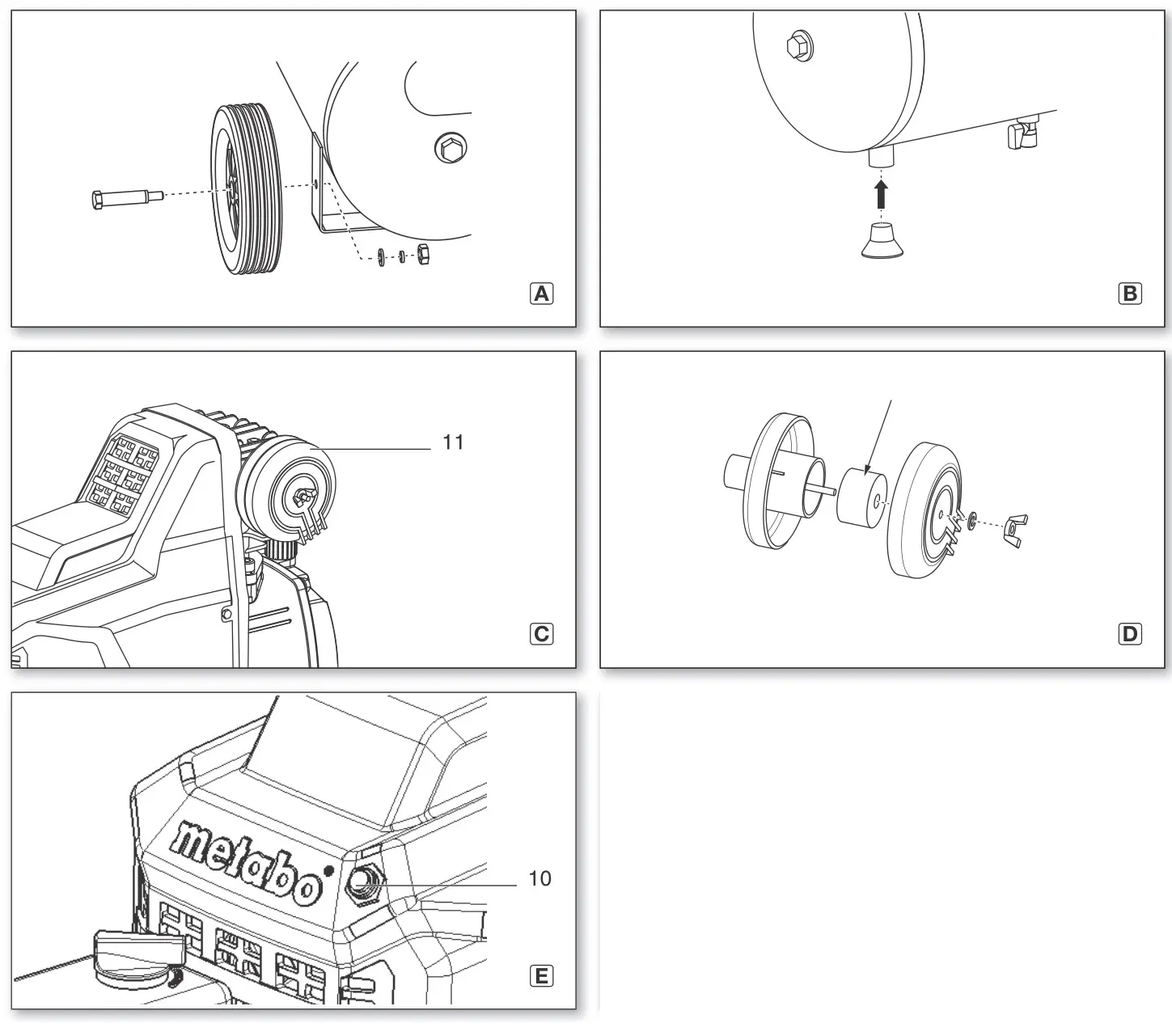 metabo Basic 250-24 W Compressor - Figure A-E