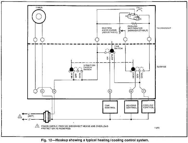 Honeywell T8085D Heating and Cooling Thermostat and Subbase - diagrams 2