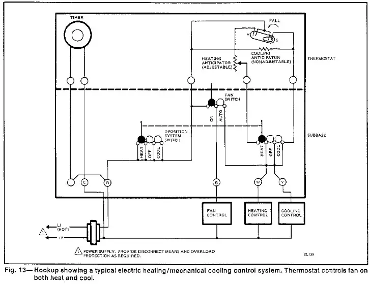 Honeywell T8085D Heating and Cooling Thermostat and Subbase - diagrams 3