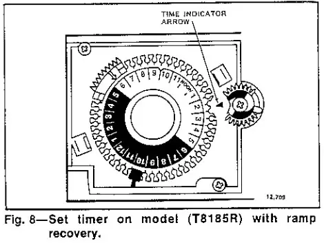 Honeywell T8085D Heating and Cooling Thermostat and Subbase - timer 2