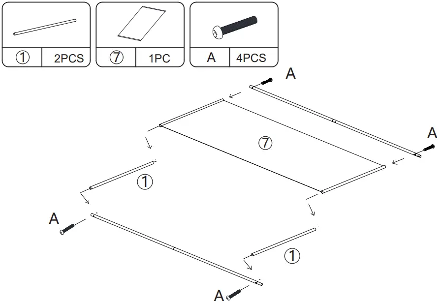 JAXPETY HGP0681 3 Panel Room Divider Folding Privacy Screen - PRODUCT ASSEMBLY 5
