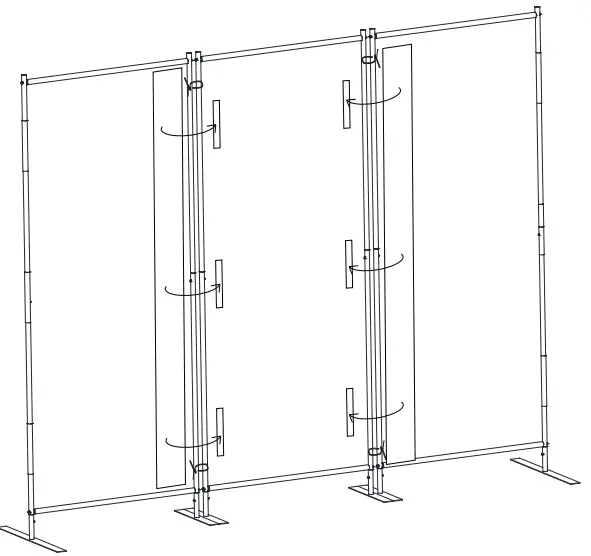 JAXPETY HGP0681 3 Panel Room Divider Folding Privacy Screen - PRODUCT ASSEMBLY 7