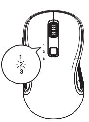 Loyal 2.4G Bluetooth+Wireless Mouse User Manual - Press the toggle button for 3~5 seconds until the white light flashes quickly