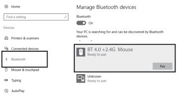 Loyal 2.4G Bluetooth+Wireless Mouse User Manual - Search the Bluetooth
