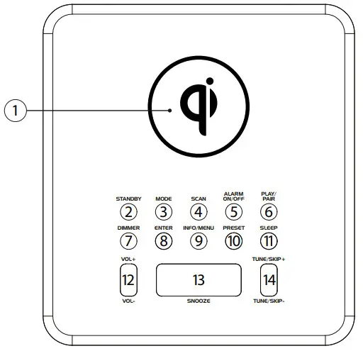 CALIBER HCG 0100iDAB-BT Radio Alarm Clock - figure 1.