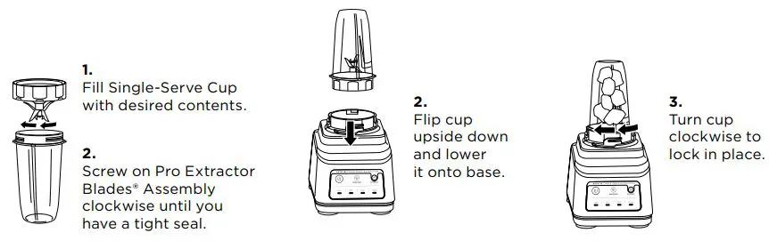 NINJA 26071709 Professional Plus Blender Duo with Auto-IQ User Guide - SINGLE-SERVE CUP