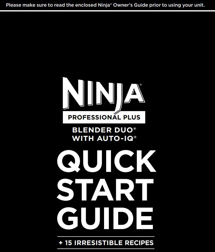 NINJA 26071709 Professional Plus Blender Duo with Auto-IQ User Guide