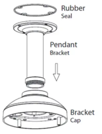 D-Link 5 Megapixel H.265 Outdoor Dome Network Camera DCS-6517 - Installing the Pendant Mount 1