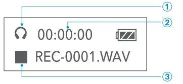 Saramonic SR-R1 Miniature Handy Recorder with Lavalier Microphone User Manual - Playback Screen
