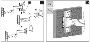 hama 00118662 Full Motion TV Wall Bracket - fig