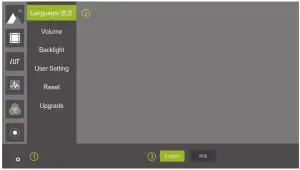 Godox GM55 4K HDMI Touchscreen On-Camera Monitor - Language Setting of Main Menu