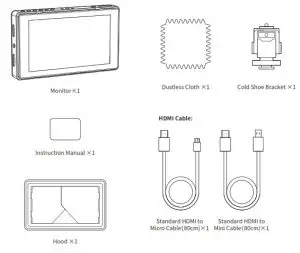 Godox GM55 4K HDMI Touchscreen On-Camera Monitor - What’s Inside